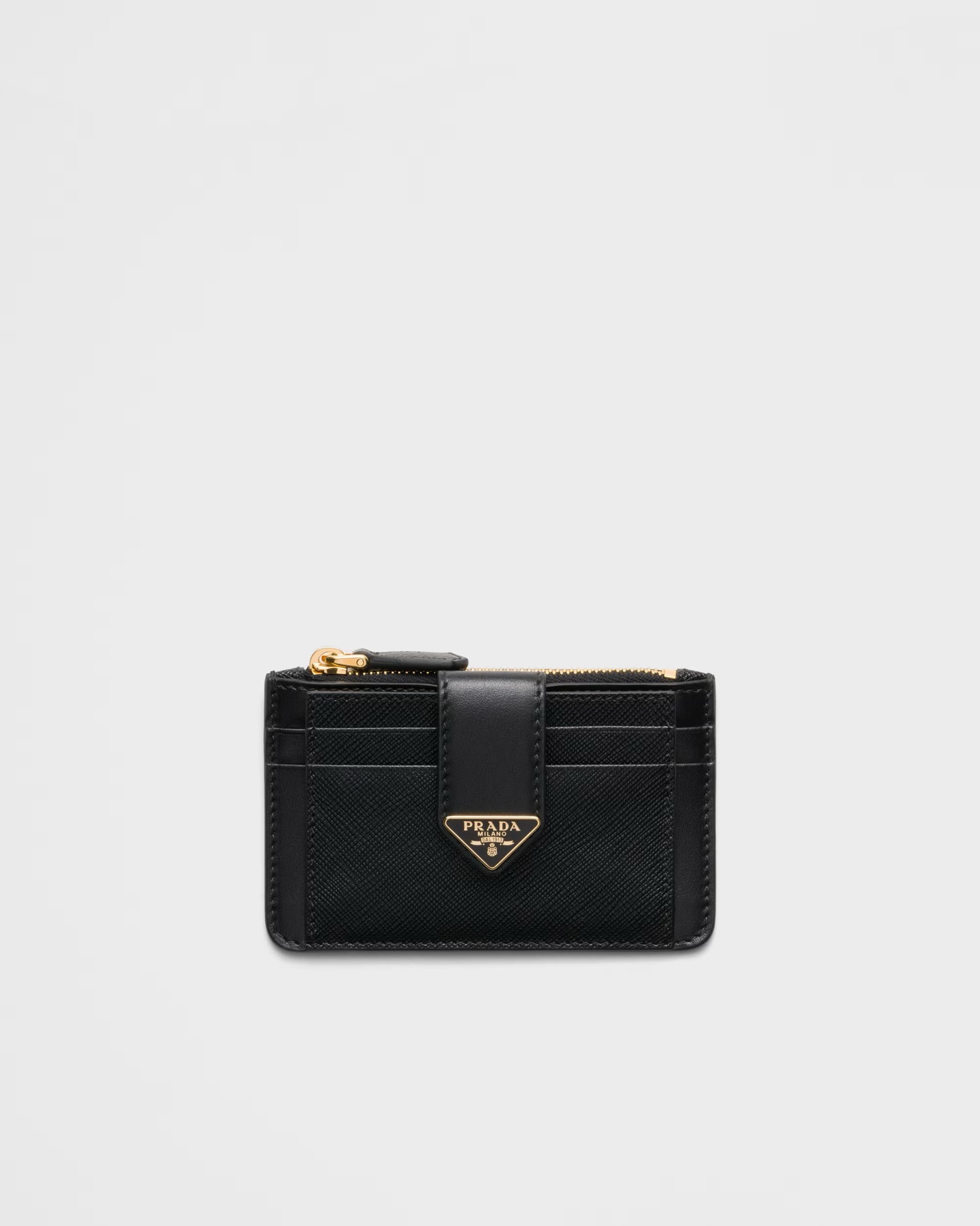 1FF0918-237 [PRADA] Saffiano 皮革掛帶卡片套 黑色 #1MC0382DYG (EU)