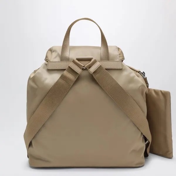 1FF0918-234 [PRADA] Re-Nylon 再生尼龍及 Saffiano 皮革駝色背包連小袋 #1BZ811OTMRV44 (EU)