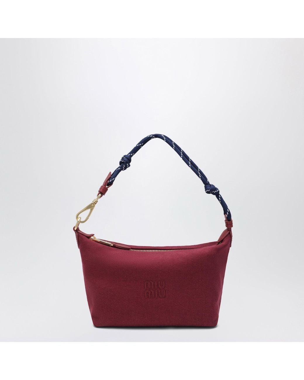 1FF0918-193 [MIU MIU] Gabardine 斜紋布小袋 櫻桃紅/波羅的海藍 #5NE8412IA7 (EU)