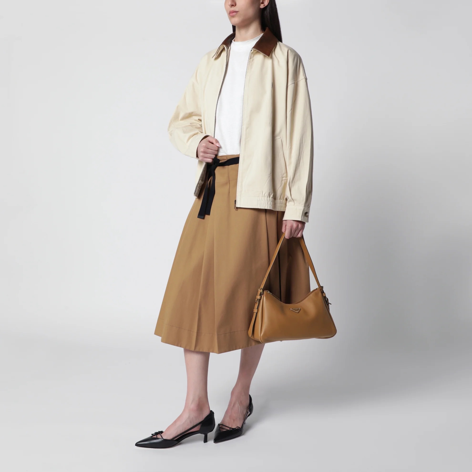 1FF0918-226 [PRADA] 皮革肩揹袋 焦糖色 0 #1BC229LVM2CYS (EU)