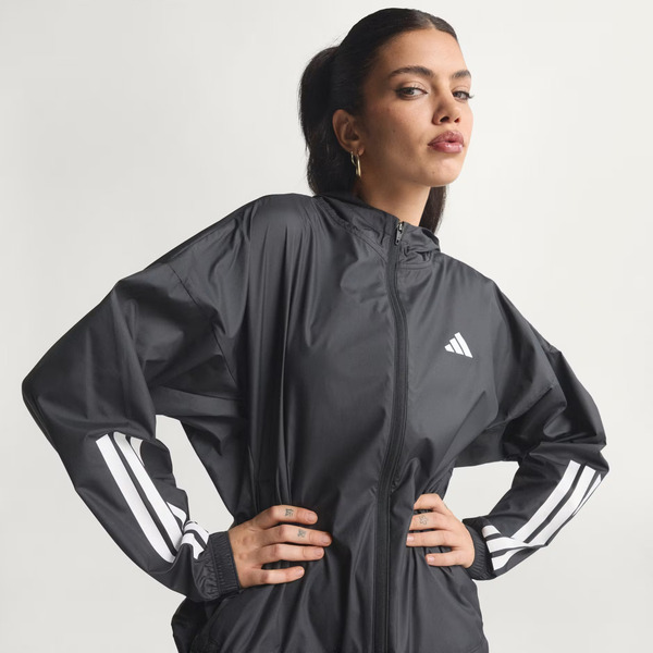 Adidas 愛迪達 Hyg Windy JX1872 女 風衣 運動外套 輕量 連帽 防撕裂 防潑水 黑