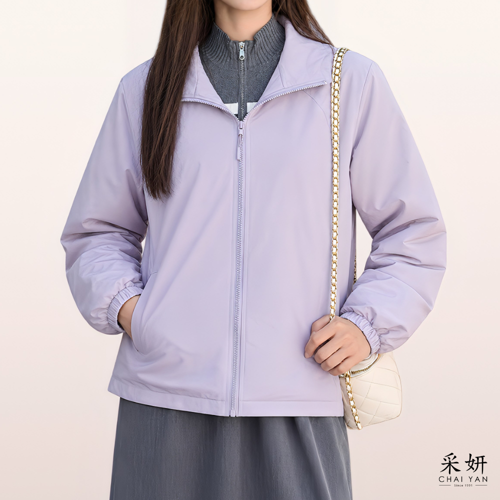 超輕黃金暖絨連帽拉鍊外套