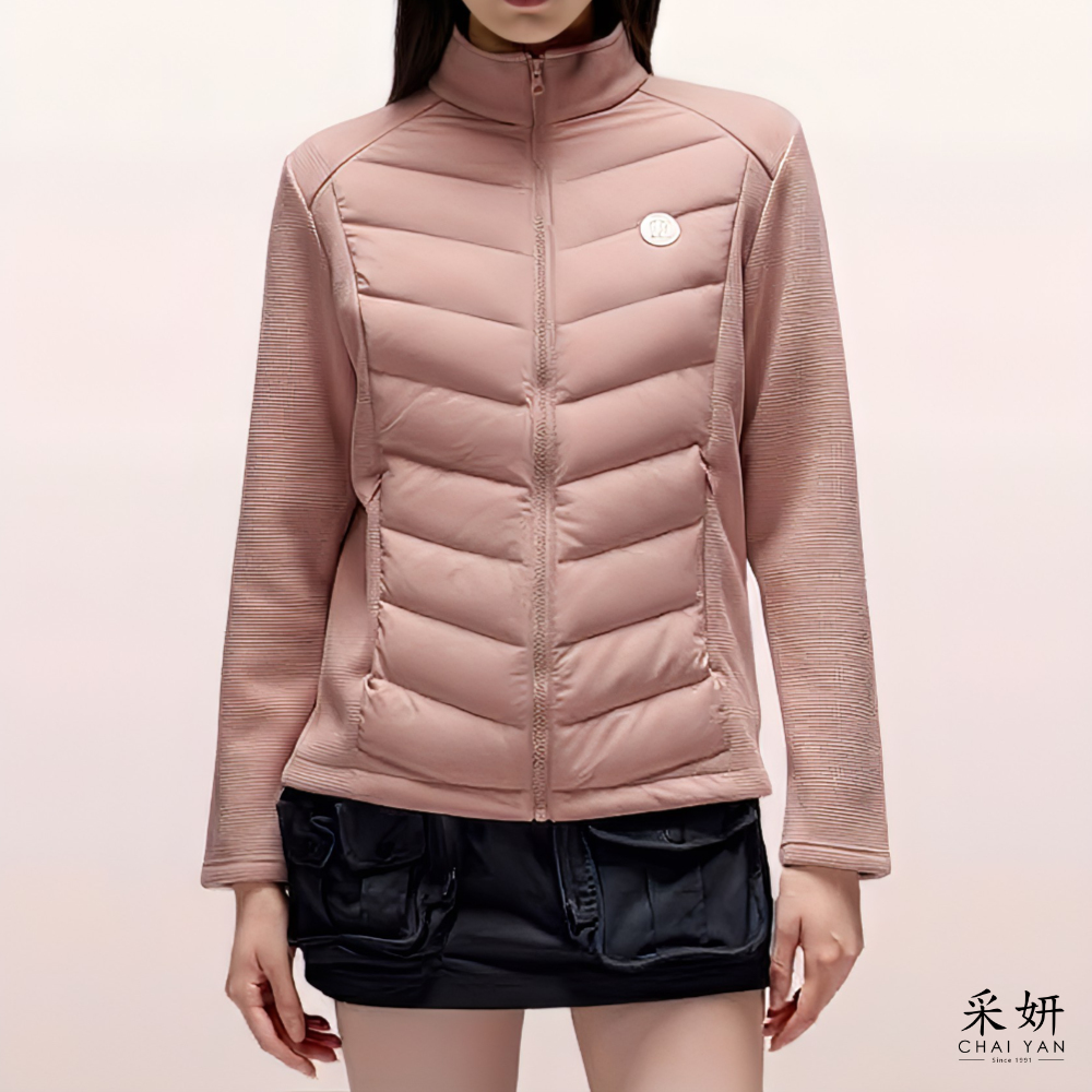 厚華夫格拼接鋪棉外套