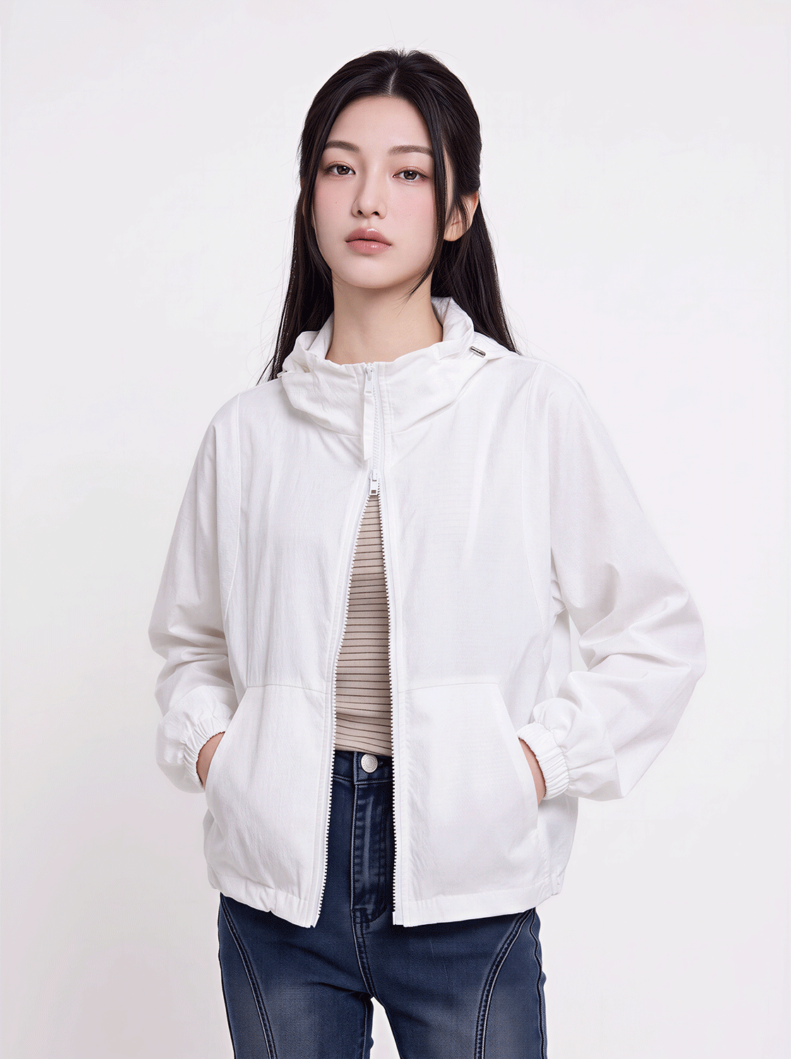 立領可收納連帽外套