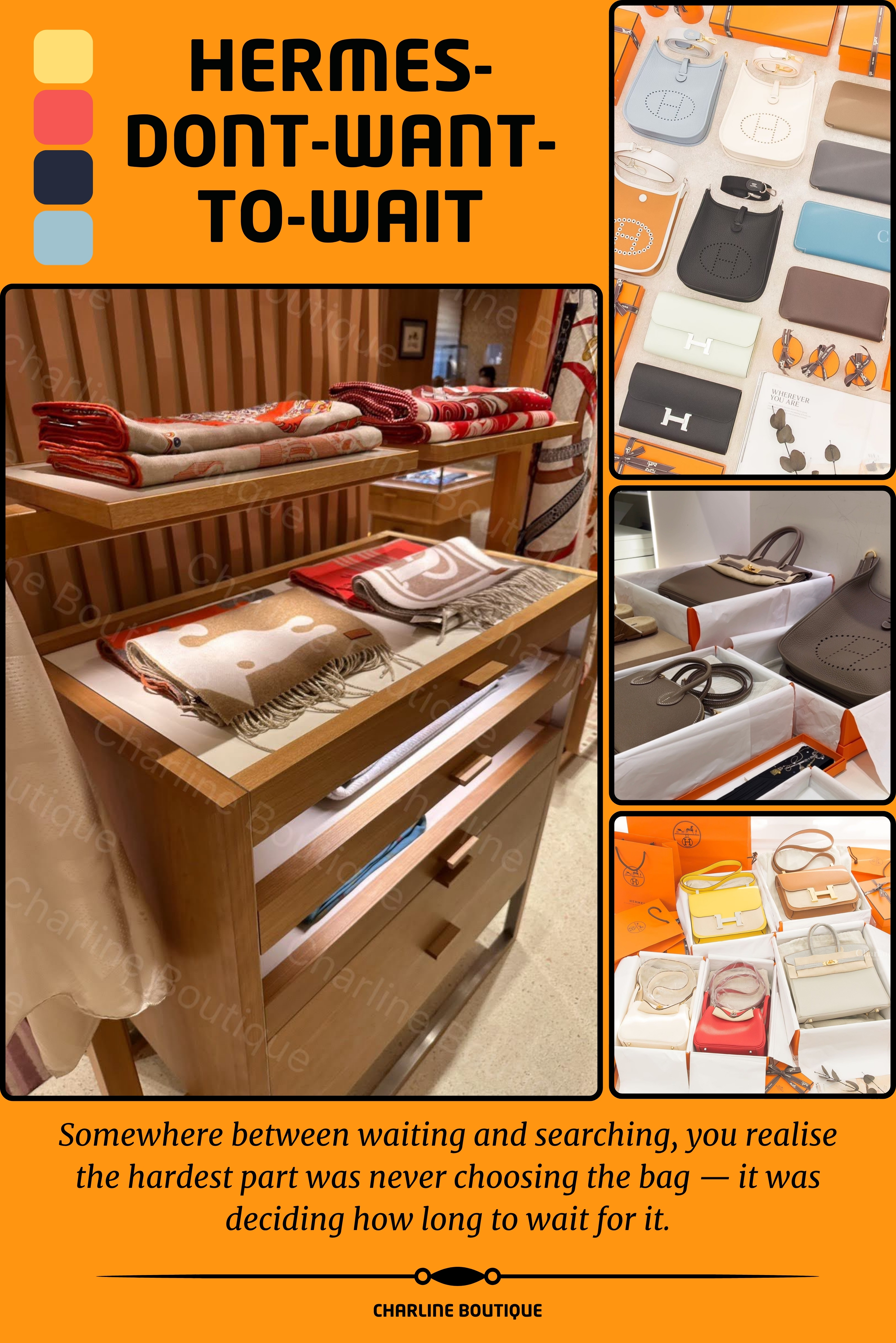 Hermès 專櫃絲巾、皮夾與包款第一方實拍拼貼|Charline Boutique
