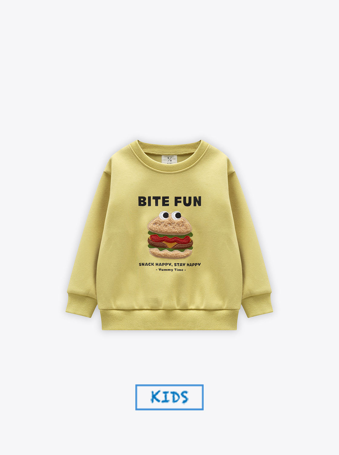 大眼食物撞布繡花大學TEE【童裝】
