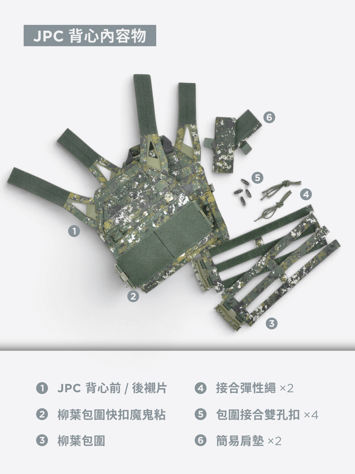 JPC 五代特仕版戰術背心內容物與安裝配件