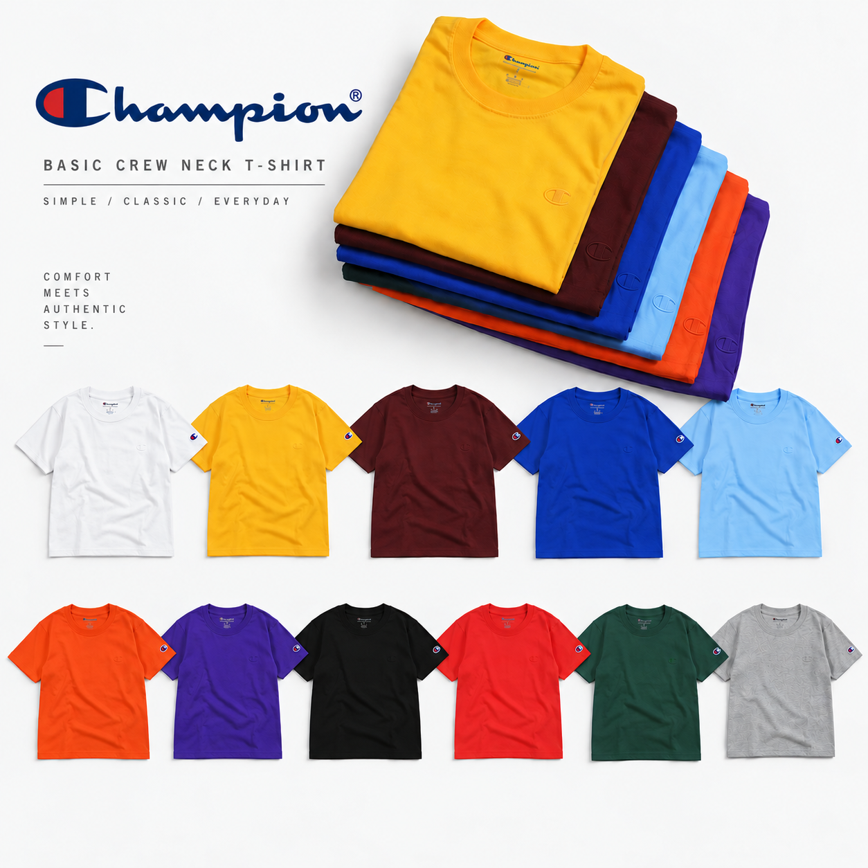 賠本出清 Champion t0223 左胸刺繡 素T