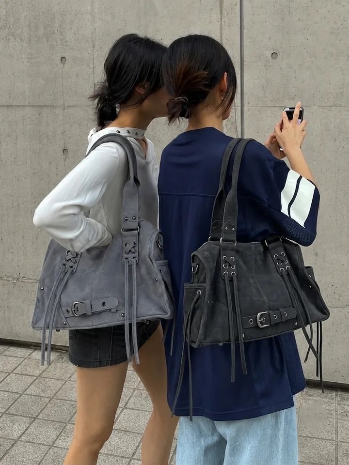 <辣辣辣>XIN SELECT 韓國 2WAY 皮革 流蘇 腰帶 機車包 三色