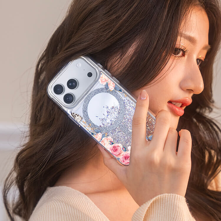 婚禮玫瑰 (MagSafe磁吸) 閃耀鏡面殼 - (訂製名字) iPhone客製化手機殼