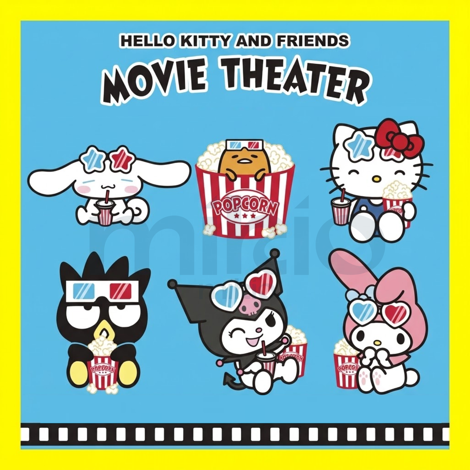 (美版) Sanrio 電影院爆谷系列毛公仔鑰匙扣