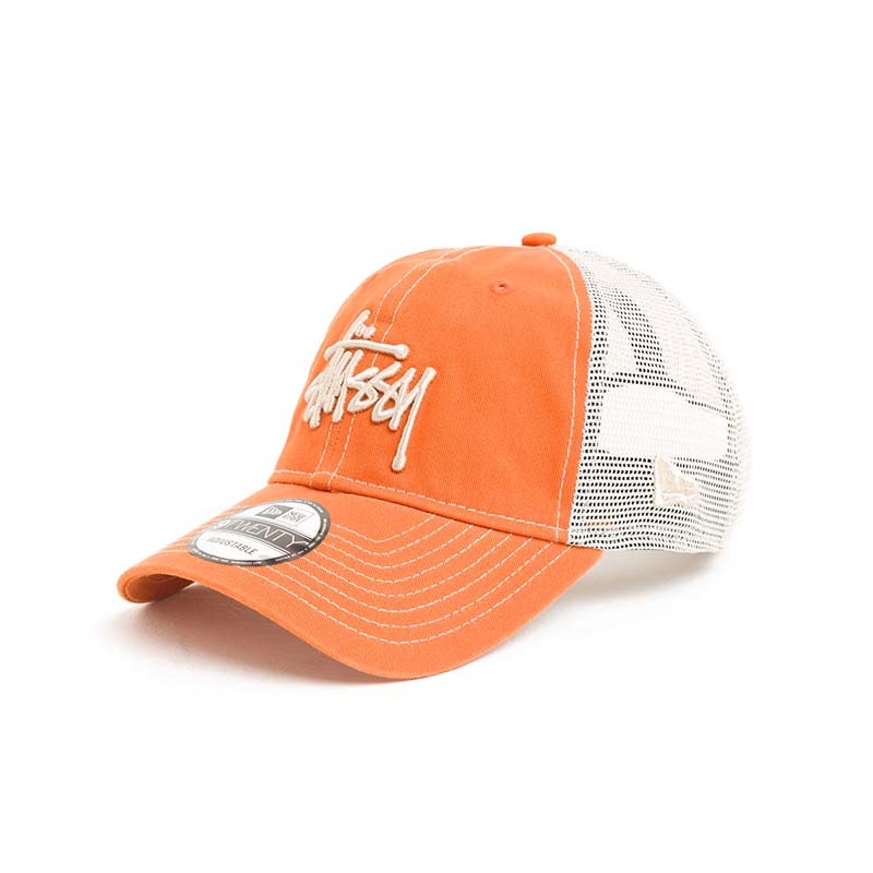 Stussy 9twenty Washed Basic Trucker Tangerine 卡車帽 帽子 橘色 1311164-TE [台灣現貨]