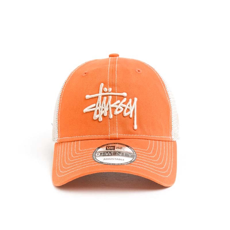 Stussy 9twenty Washed Basic Trucker Tangerine 卡車帽 帽子 橘色 1311164-TE [台灣現貨]