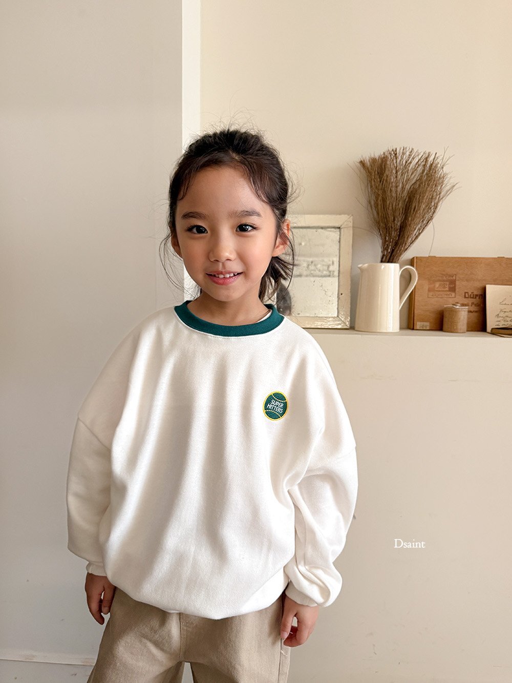 正韓秋Dsaint 兩色刺繡棒球上衣