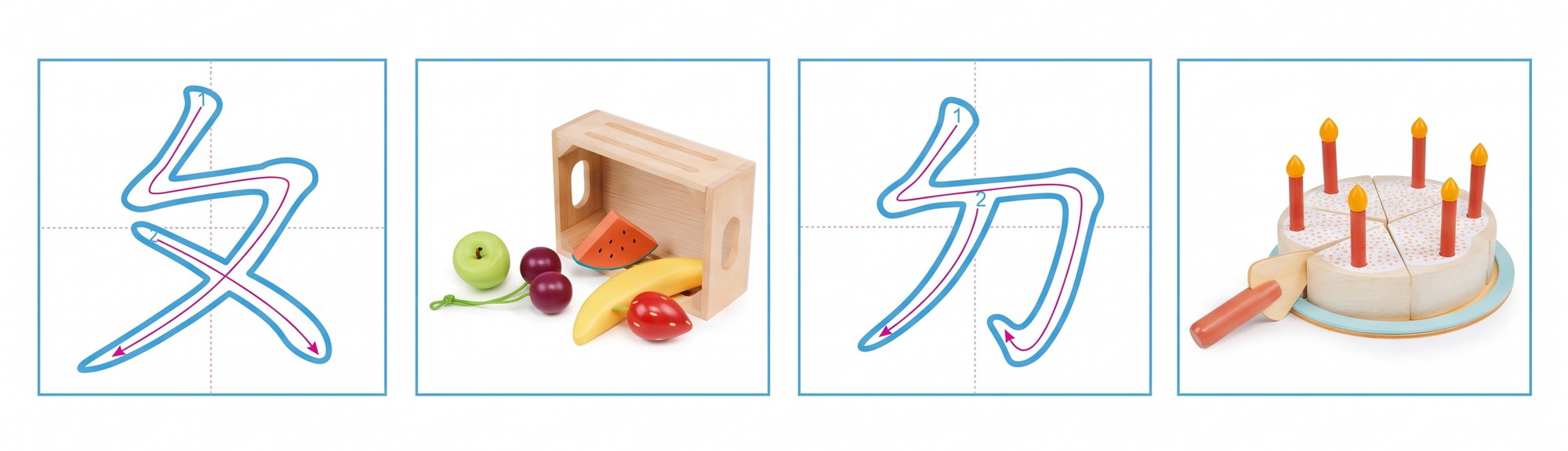遊戲中引導孩子找出ㄆ和ㄉ發音的物品