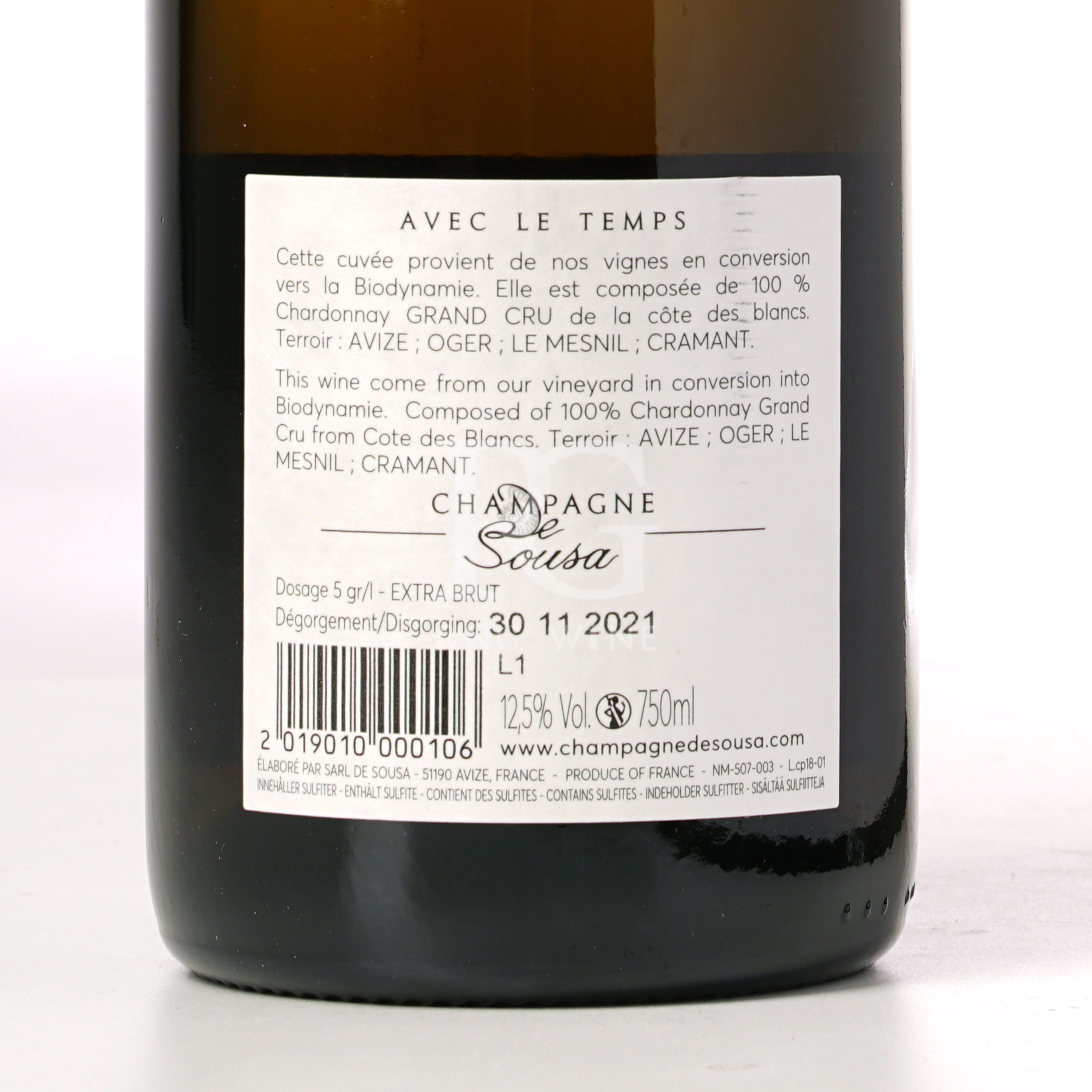 De Sousa Avec Le Temps Blanc de Blancs Grand Cru