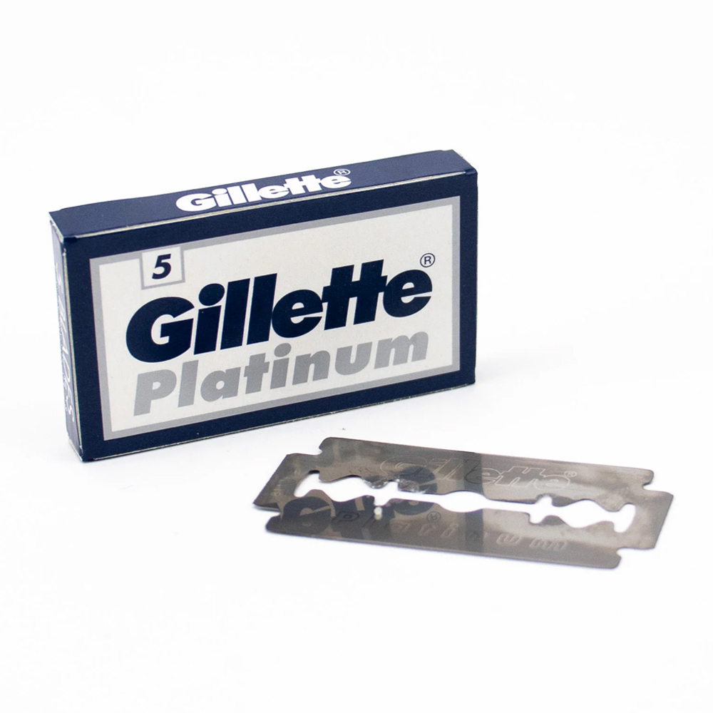 美國 Gillette - 極致白金 雙面刮鬍刀片（5片裝 / 通用傳統復古雙刃安全刮鬍刀）