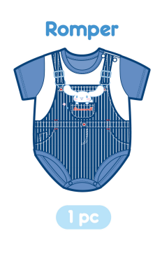 【Petit House】Newborn Collection：Fake Two-Piece Denim Overalls Baby Romper