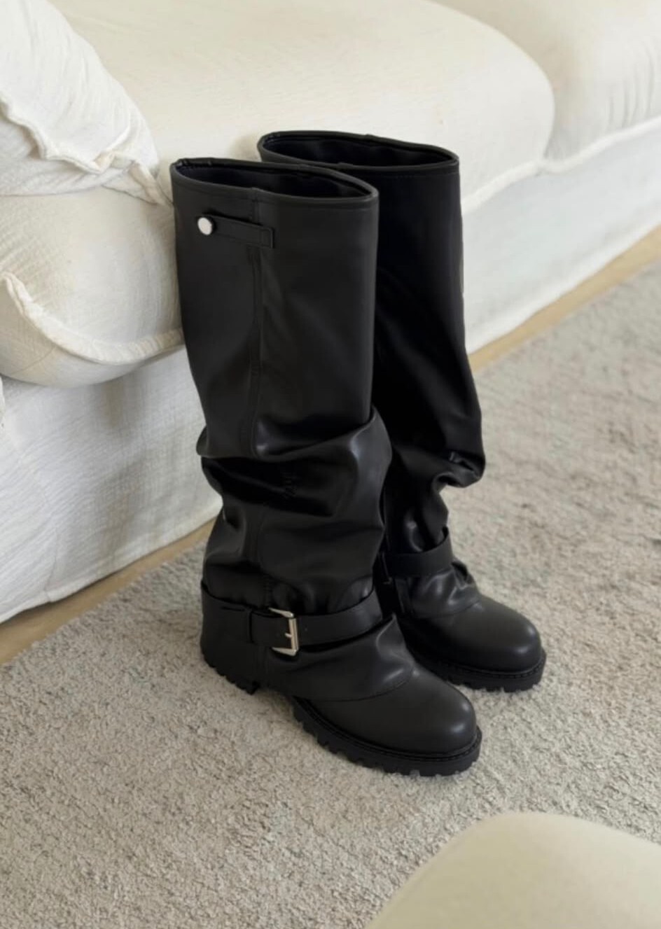 MM10 (#3726)  長BOOTS  45CM   足碼  225-250碼 PU料    5 CM  高$639