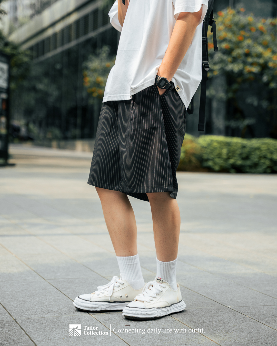 #預購 Tailor collection 寬鬆 老錢風 打褶 條紋 西裝短褲 兩色