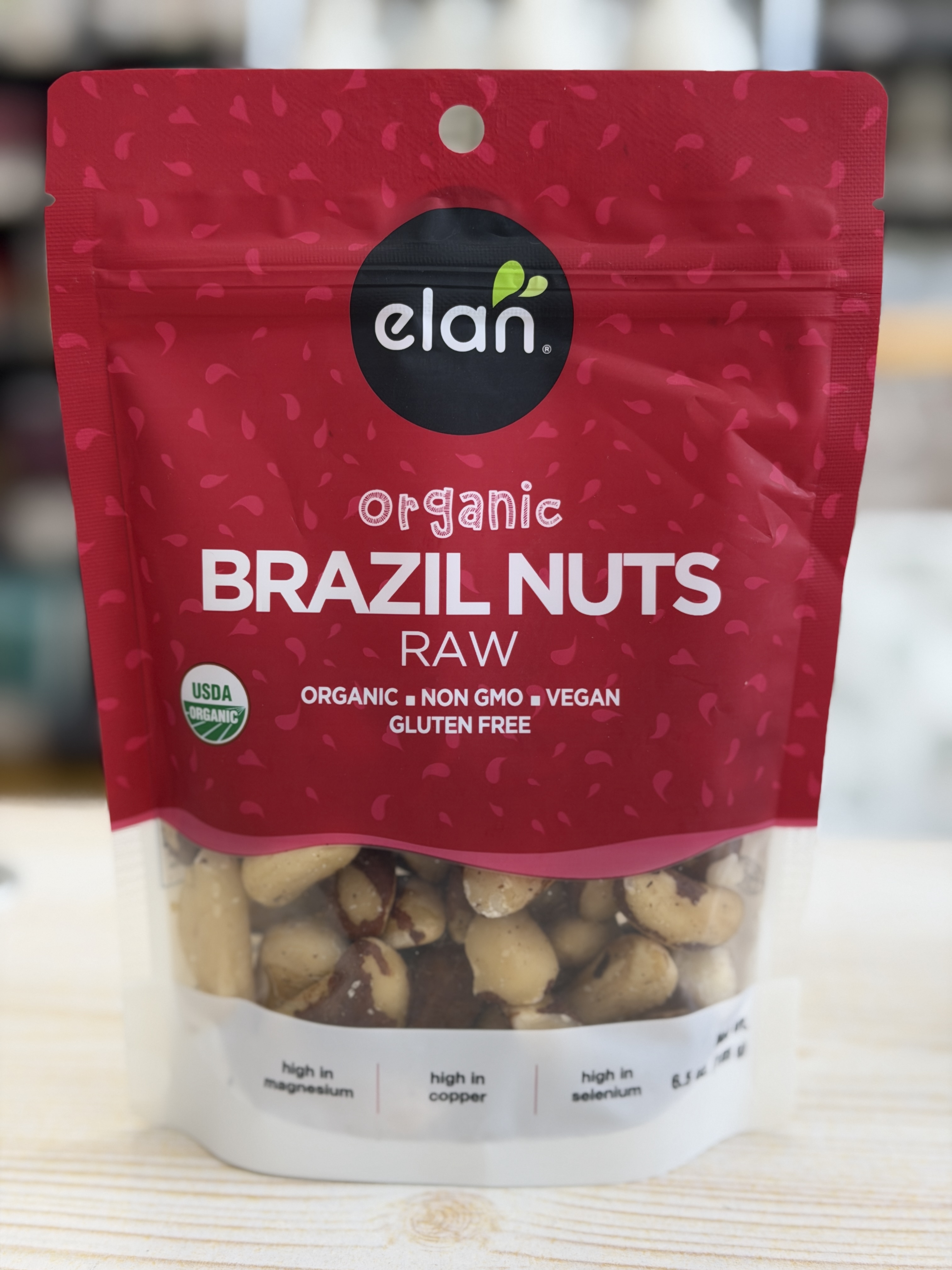 Elan organic raw brazil nuts 185g (Best before 23 Jan 2028)