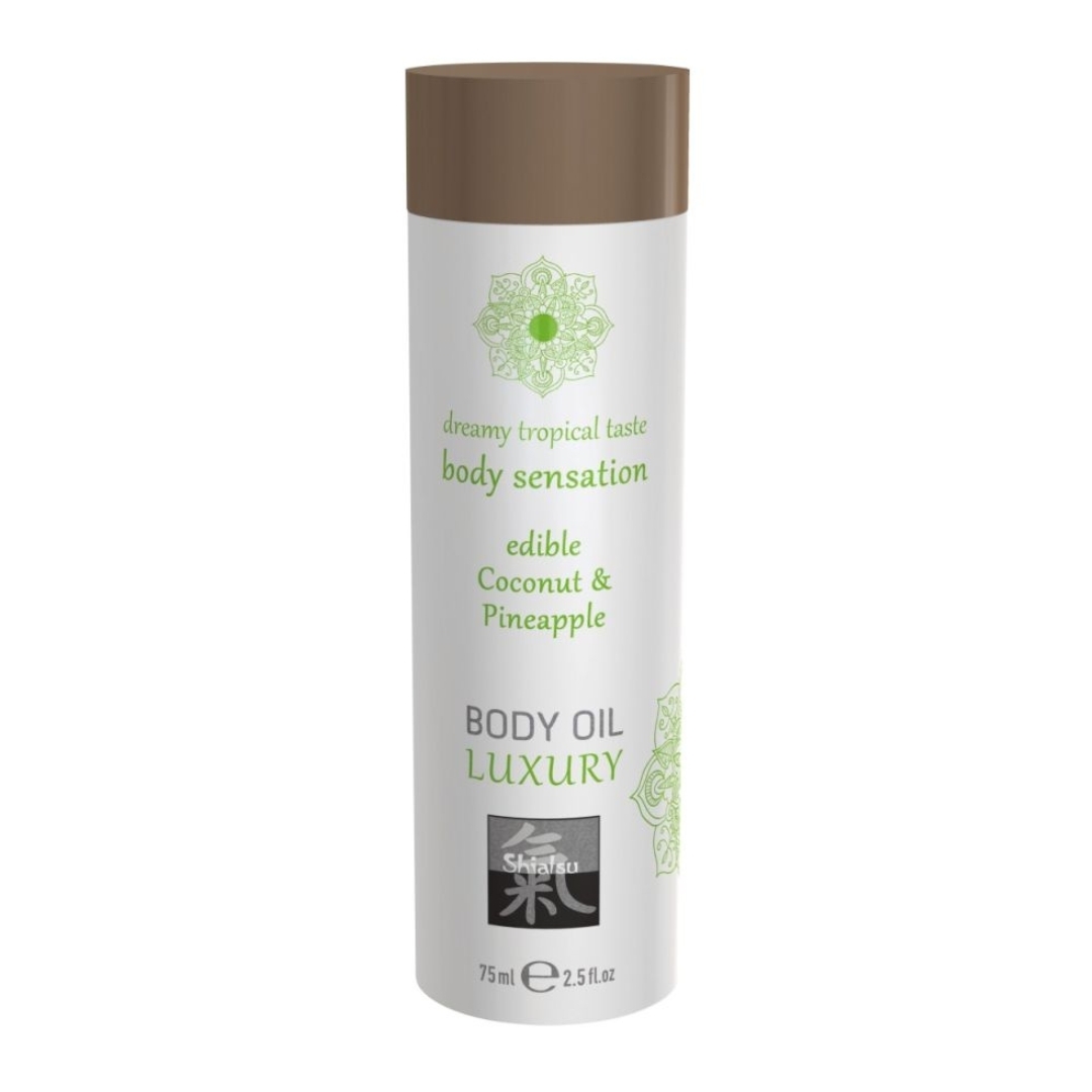 Shiatsu - Body Oil Luxury edible Coconut & Pineapple flavour Massage Oil 75ml