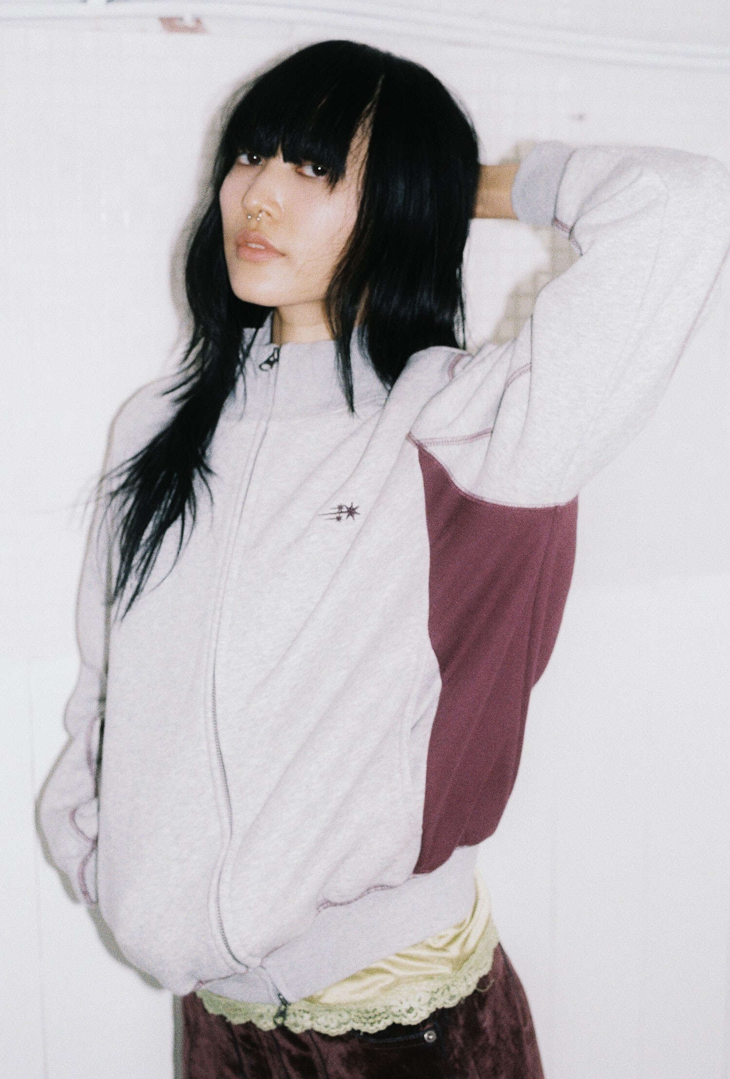 Niceghostclub 3STAR LOGO HIGH NECK ZIP UP