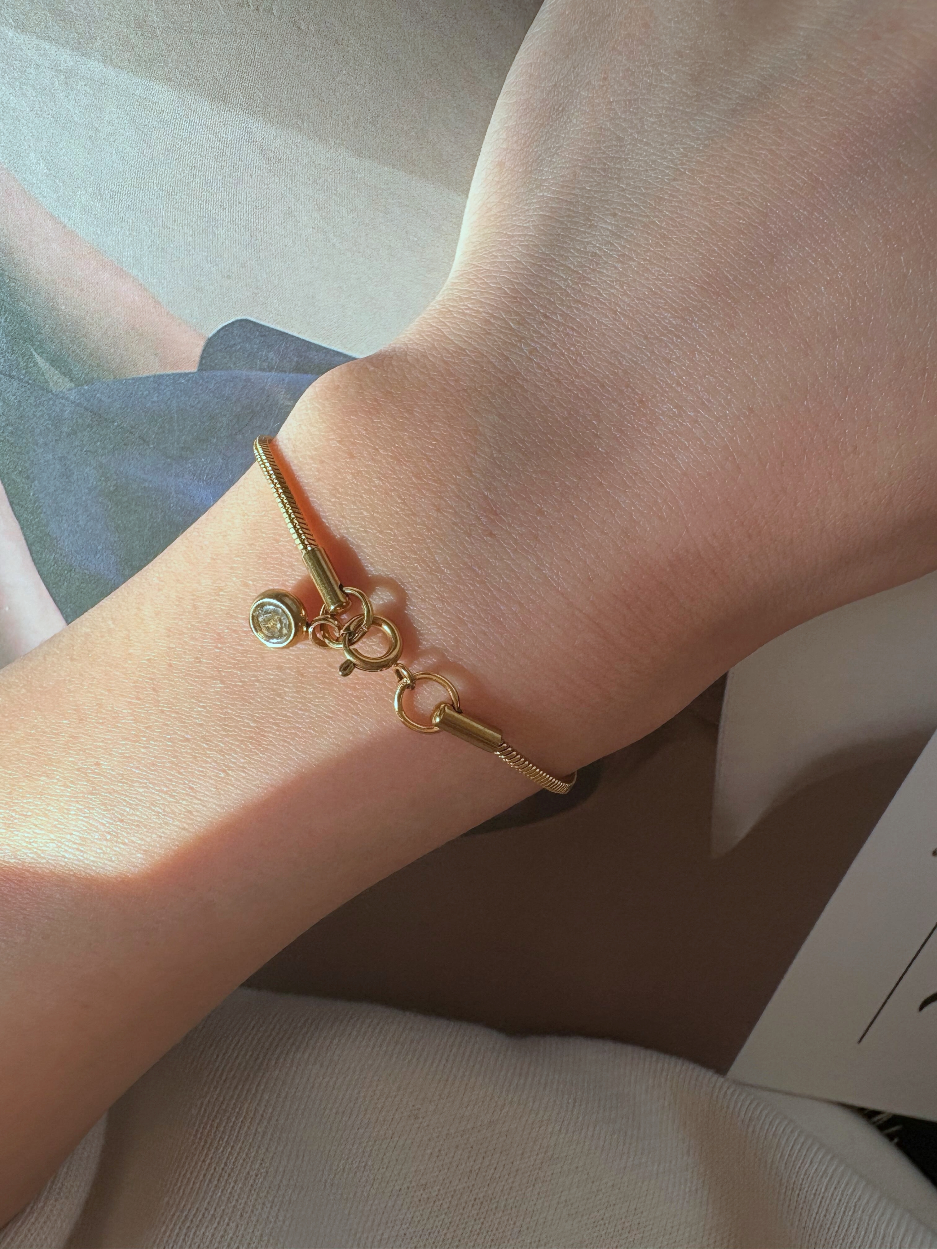 snake chain stone bracelet