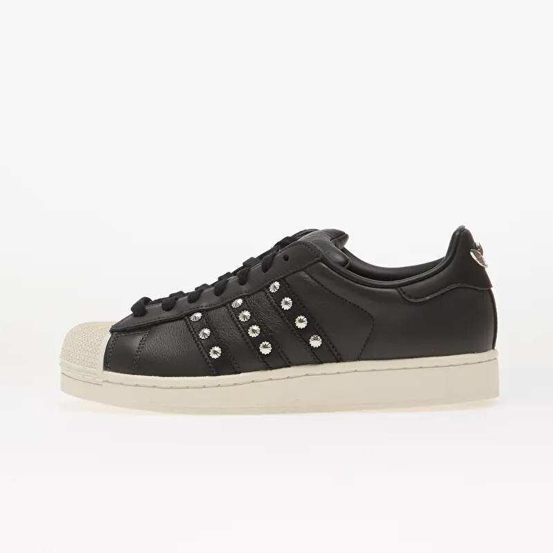 男女鞋 ADIDAS SUPERSTAR II 2 Chrome Hearts 平替 黑色 銀色 鉚釘 貝殼頭 皮革 經典 休閒鞋【KJ0132】