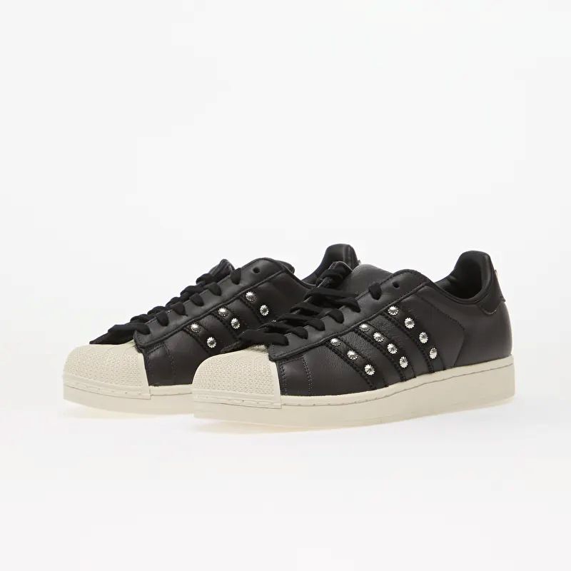 男女鞋 ADIDAS SUPERSTAR II 2 Chrome Hearts 平替 黑色 銀色 鉚釘 貝殼頭 皮革 經典 休閒鞋【KJ0132】