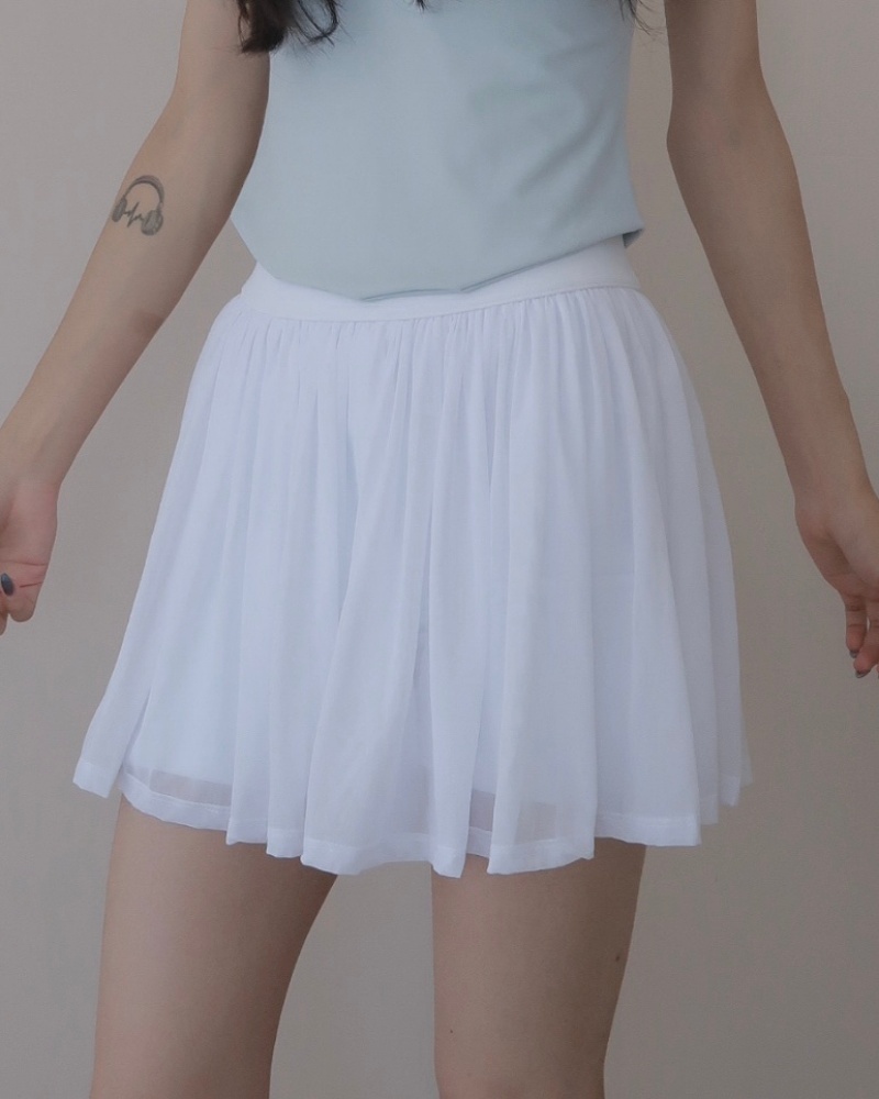 rosette skirt 芭蕾少女網紗褲裙 / 白色
