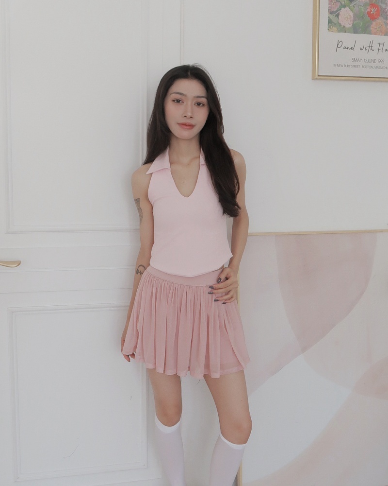 rosette skirt 芭蕾少女網紗褲裙 / 玫粉色