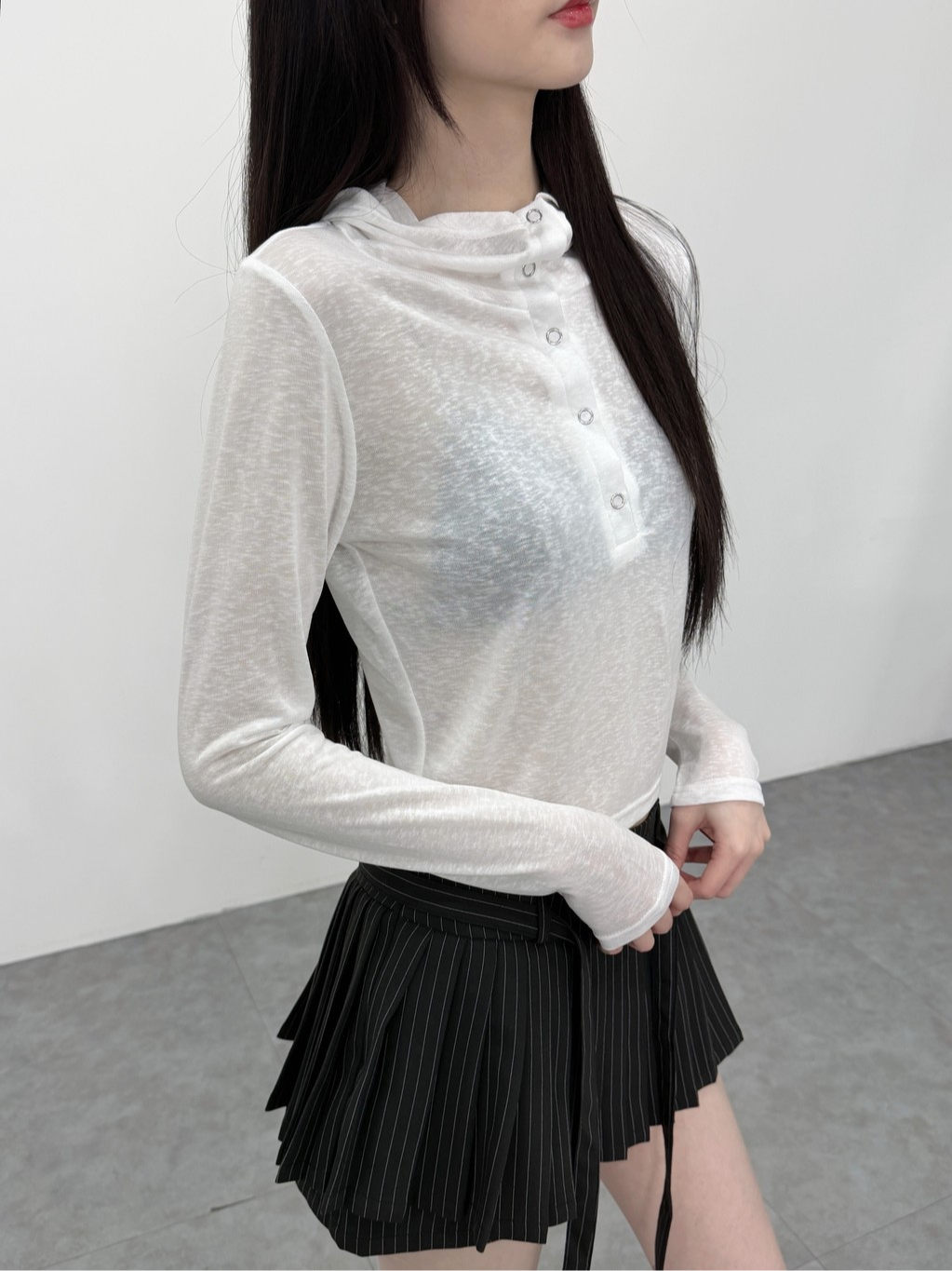A0450-A14 微透竹節棉防曬連帽上衣
