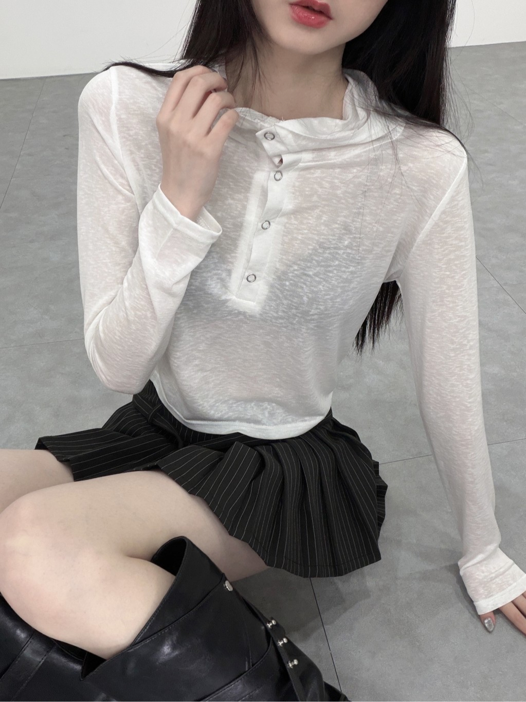 A0450-A14 微透竹節棉防曬連帽上衣