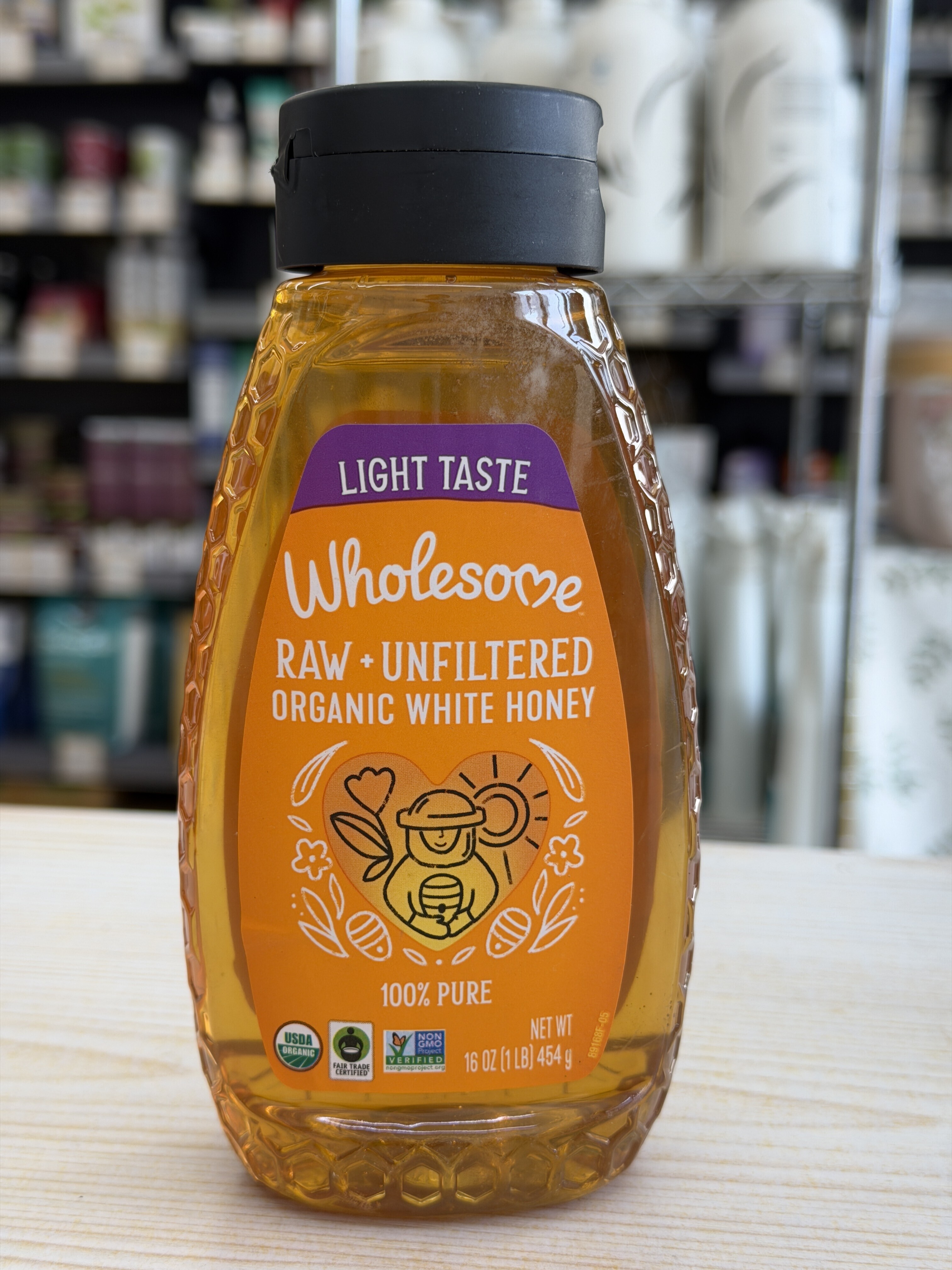 Wholesome organic raw white honey 16oz (best before 13 Jan 2029)