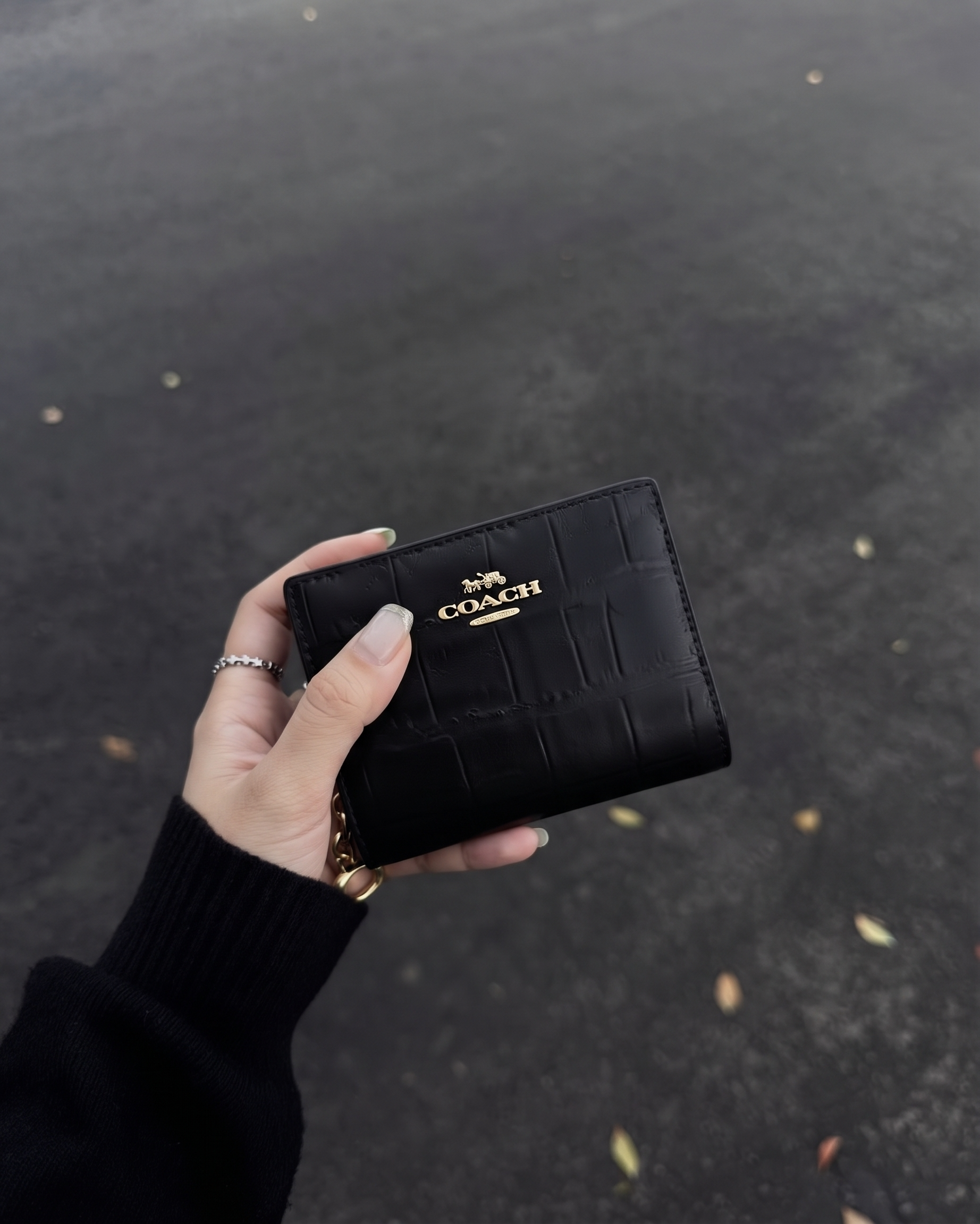 <限時美國4折拿下> COACH Snap Wallet 麂皮 鱷魚壓紋 皮革 翻蓋 短夾 錢包 3色