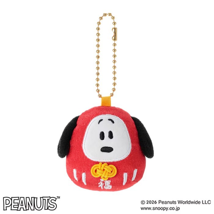 【 10/6收單 】日本代購 PEANUTS Snoopy 史努比 水引福結達摩玩偶吊飾