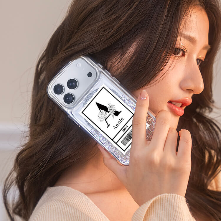 大字條碼 (MagSafe磁吸) 閃耀鏡面殼 - (訂製名字) iPhone客製化手機殼