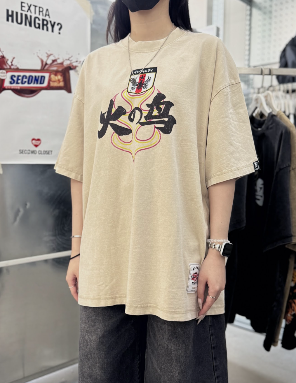 2nd Closet “FIRE BIRD” YOUTHQUAKE WASHED T-SHIRT - Olive | SS26-TE43