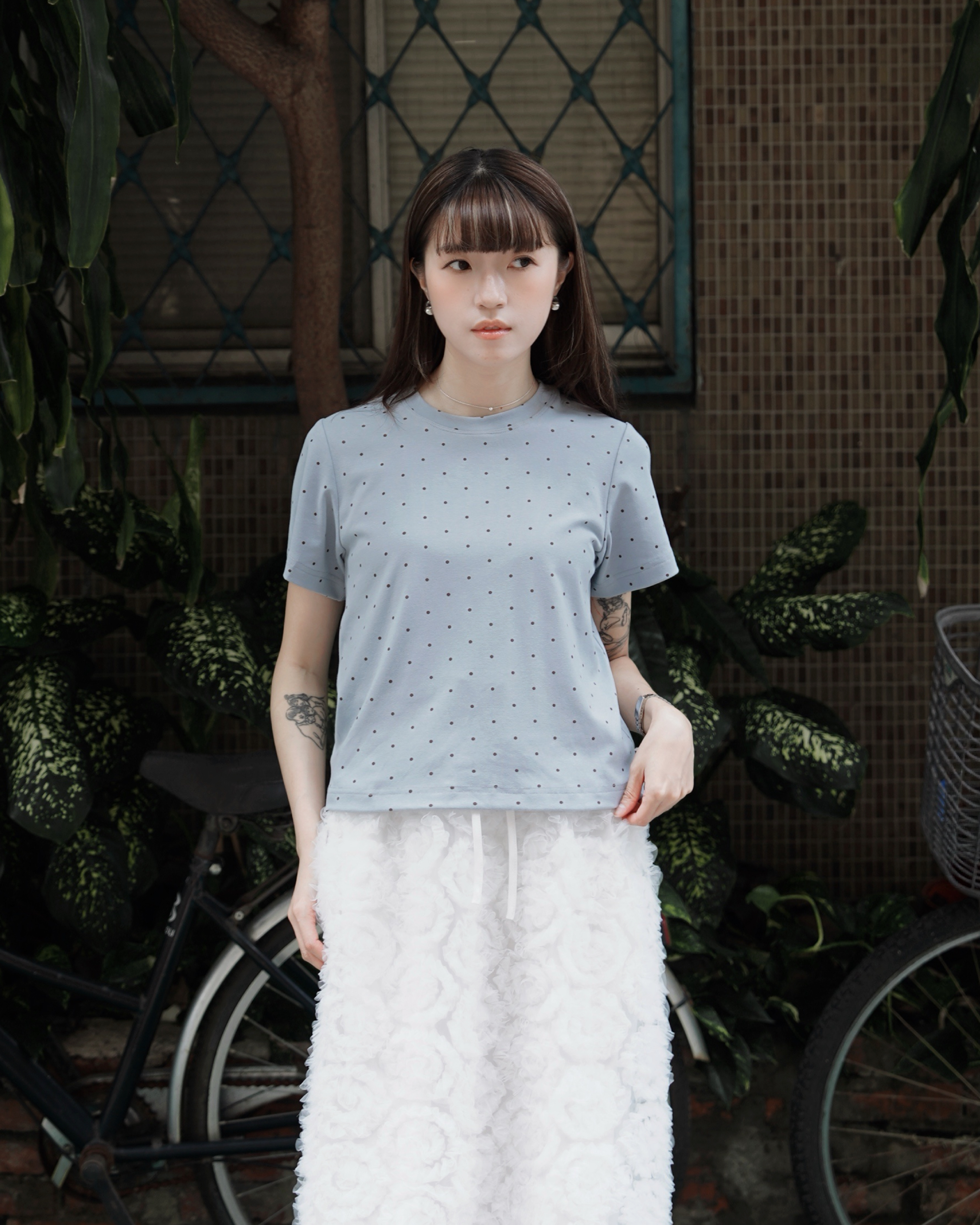 【 Kiki.co made 】Dot by Dot Everyday Tee - Light Blue