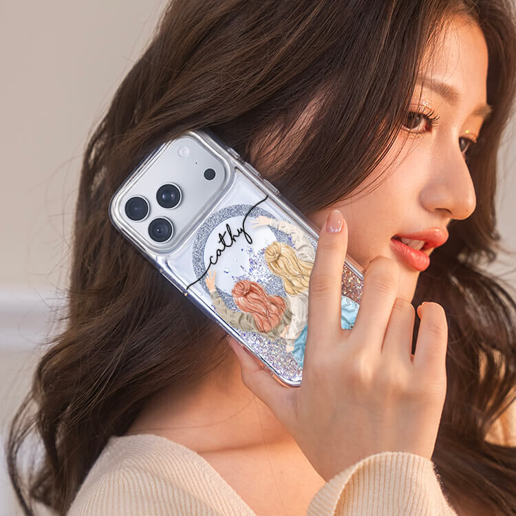 閨蜜女孩 (MagSafe磁吸) 閃耀鏡面殼 - (訂製名字) iPhone客製化手機殼