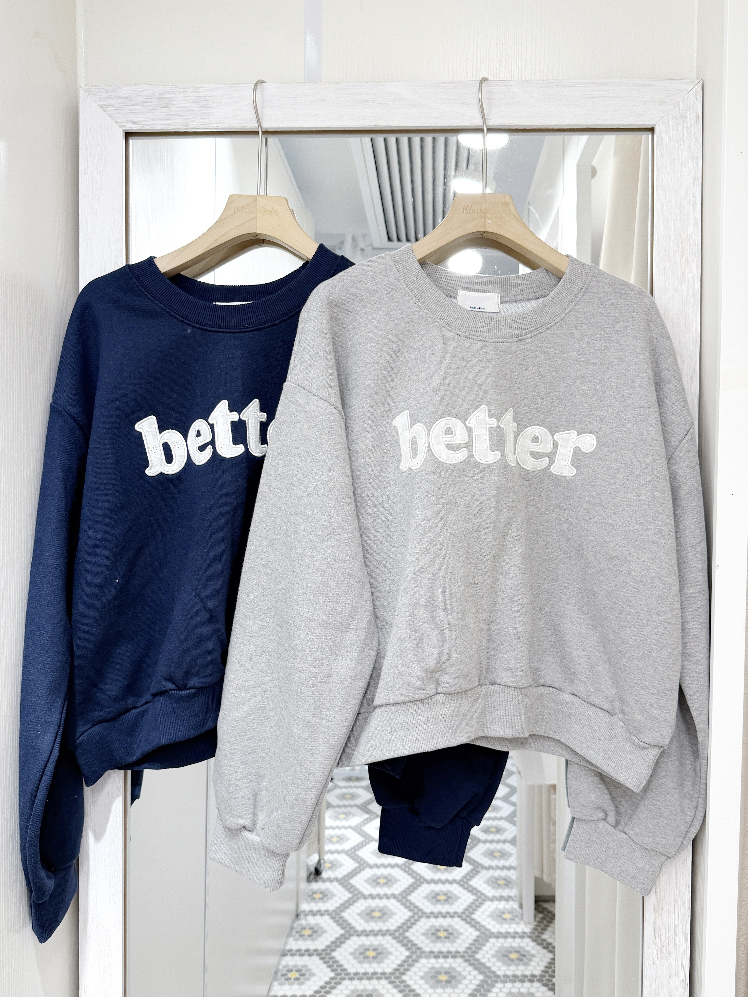 H0446｜文藝感簡約拼布better衛衣‧₊˚ 🍨 ⋅ .ᐟ