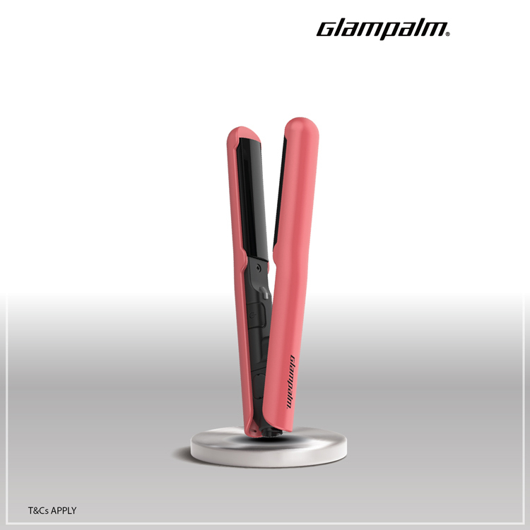 Glampalm GP103 Double-C 迷你造型夾 [弧形板面] [晨曦梅紅色]