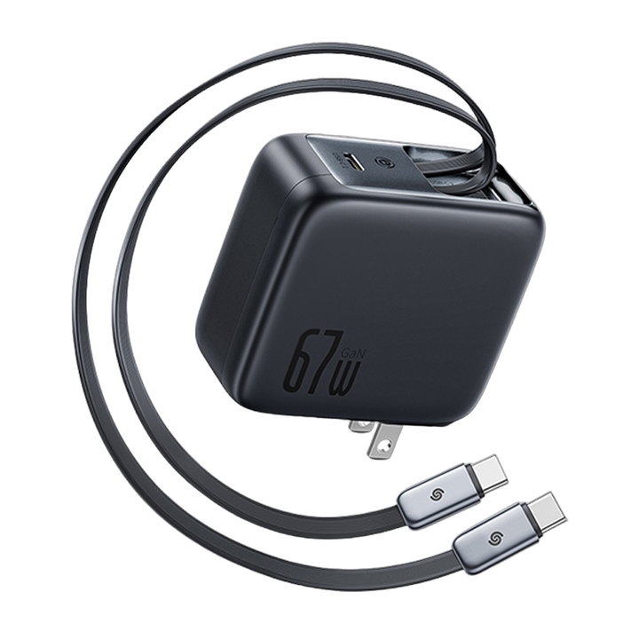 CJ21 67W 雙伸縮線快充充電器