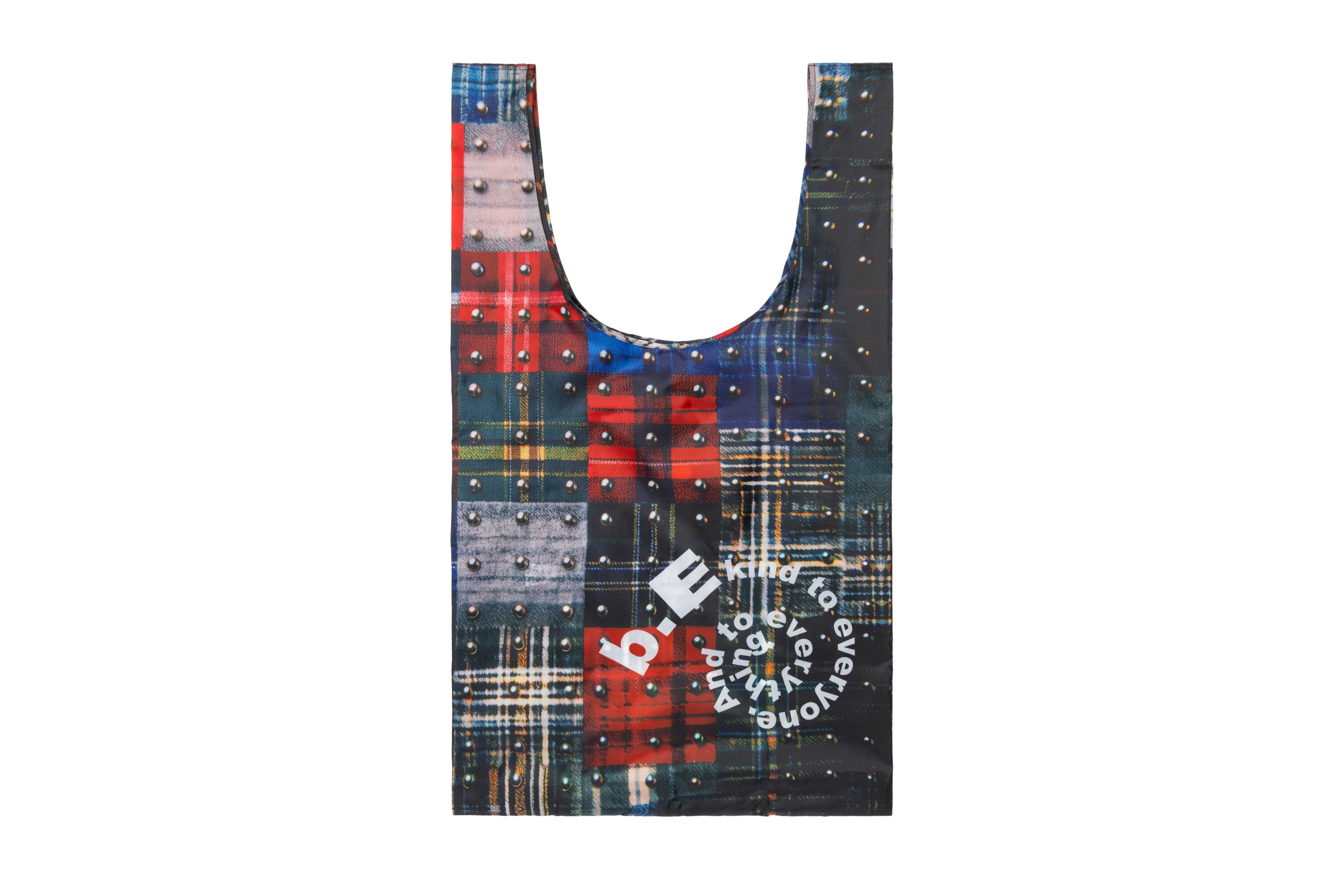 b.Eautiful "Studded Plaid Reusable Bag XL" (Multi)
