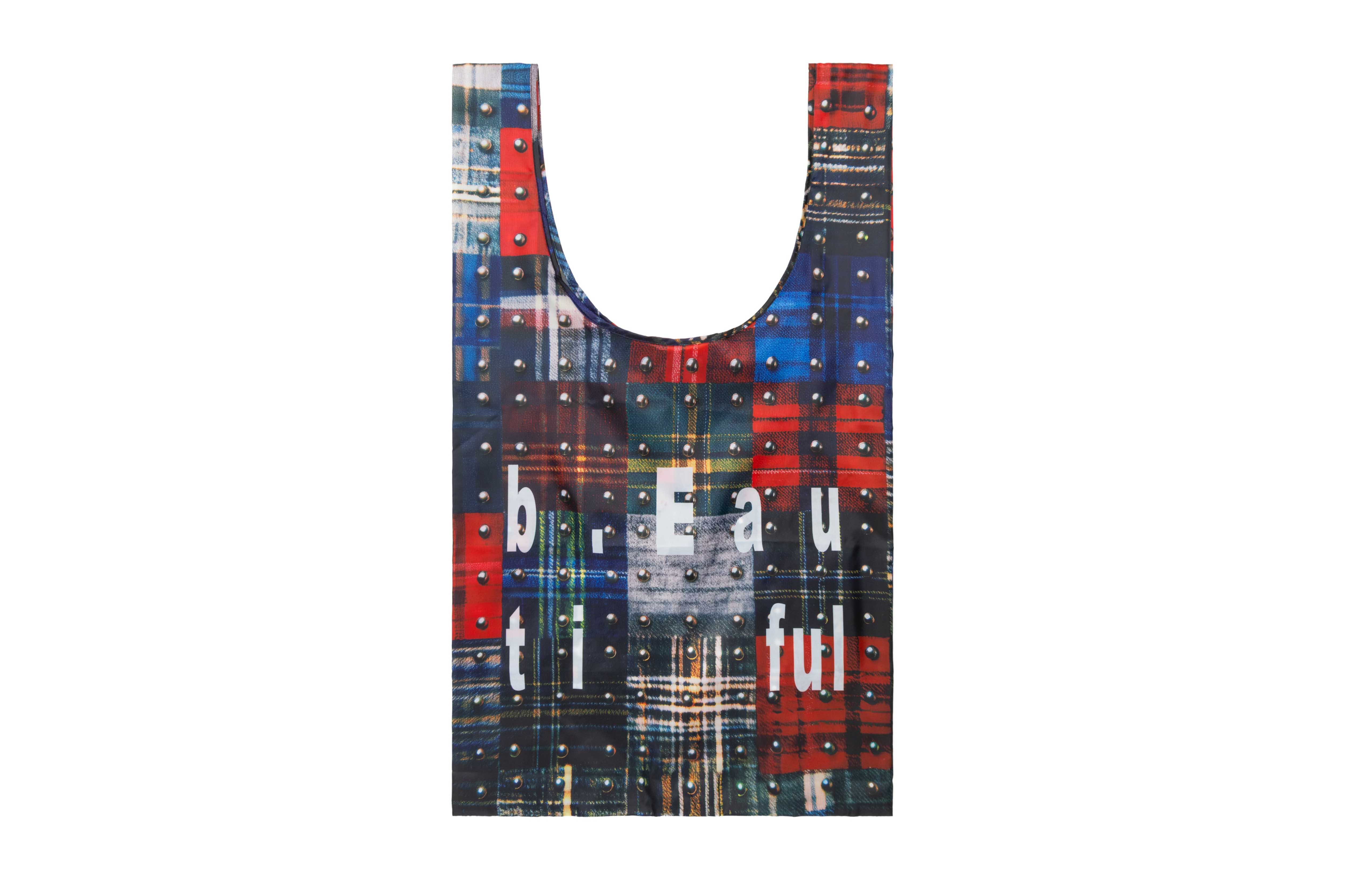 b.Eautiful "Studded Plaid Reusable Bag XL" (Multi)