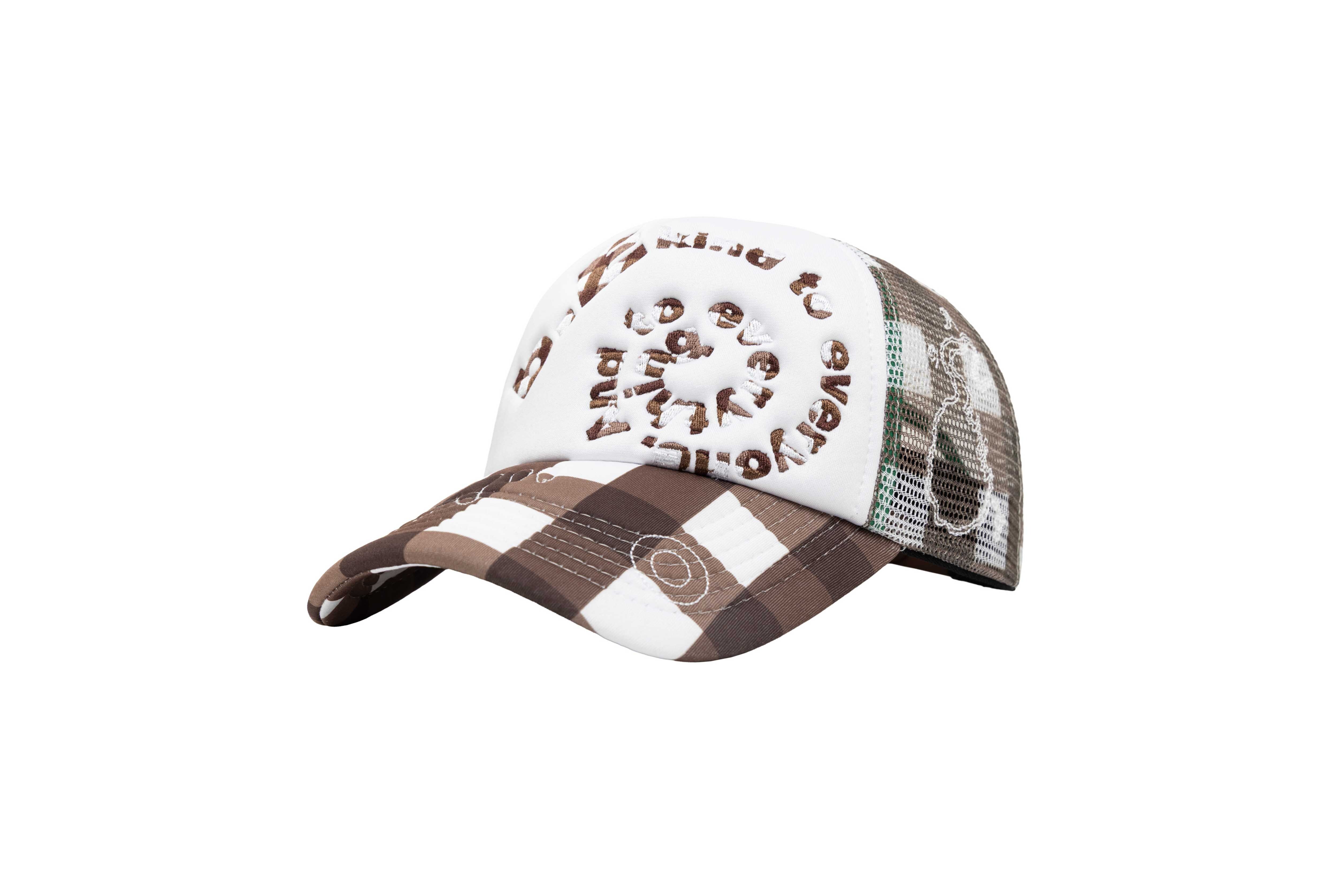 b.Eautiful "Bi Foam Trucker Hat" (Brown Checker)