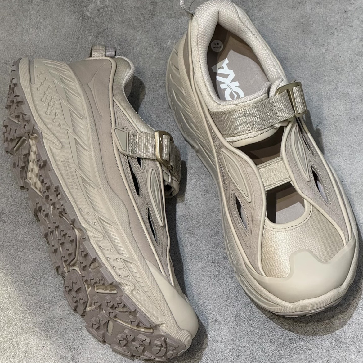 HOKA STINSON BREEZE 灰褐色 涼鞋 緩震 魔鬼氈 皮革 跑鞋 休閒鞋 1174450-ATPR