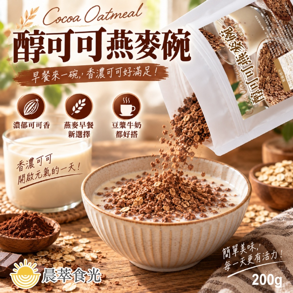WSBB12818  醇可可燕麥碗200g（11月下旬）