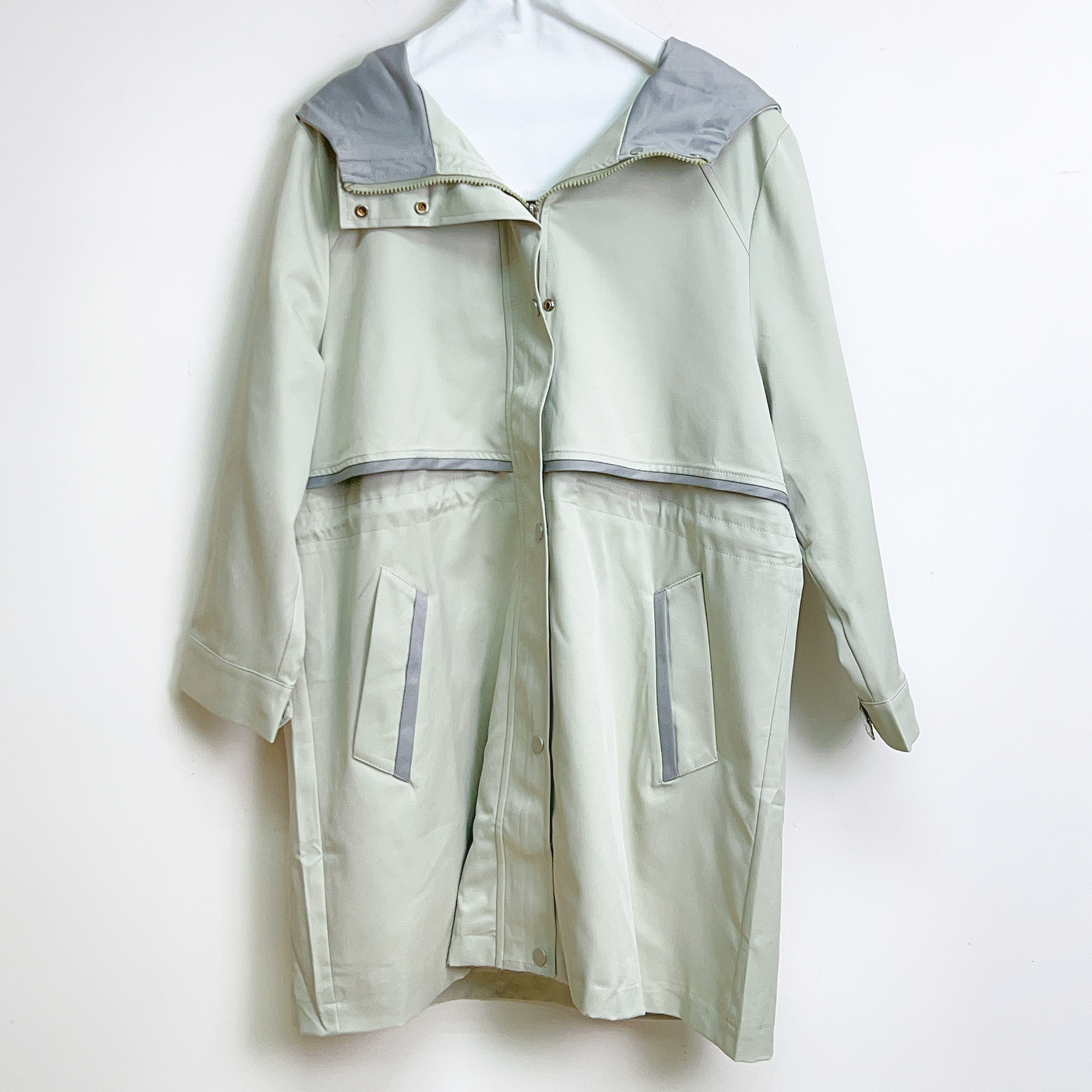 休閒撞色連帽風衣外套 (胸42 腰46 長32吋) 36985 #2109clo